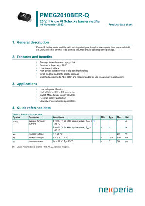 PMEG2010BER-QX datasheet cover page