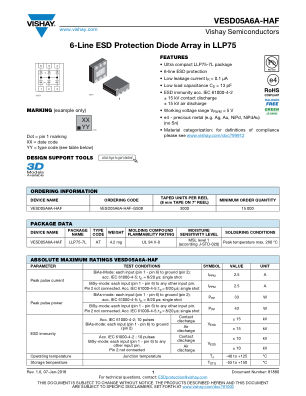 VESD05A6 datasheet cover page
