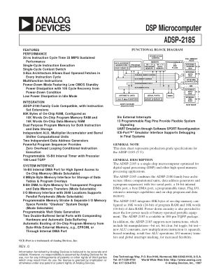 ADSP-2185 数据手册首页