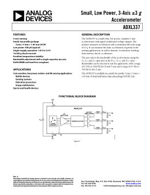 ADXL337 数据手册首页