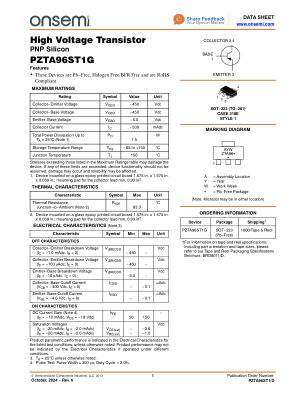 PZTA96ST1 datasheet cover page