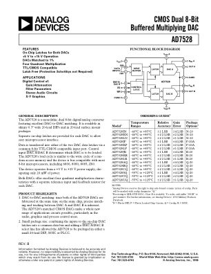AD7528 数据手册首页