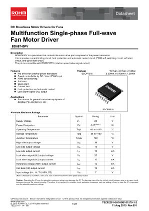 BD69740FV datasheet cover page