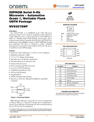 NV93C76WF datasheet cover page