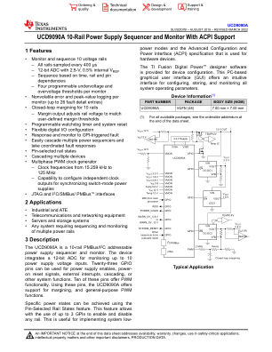 UCD9090A 数据手册首页