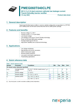 PMEG060T040CLPEZ datasheet cover page