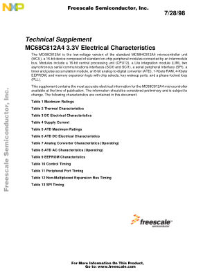 MC68C812A4 datasheet cover page