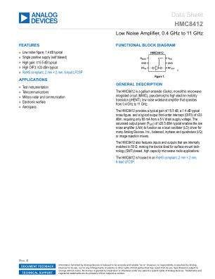 HMC8412 datasheet cover page