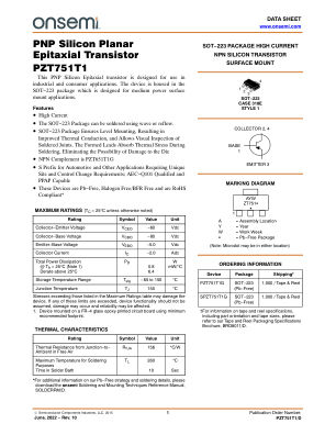 PZT751T1 数据手册首页