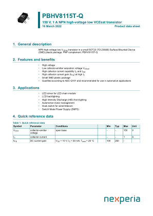 PBHV8115T-QR datasheet cover page