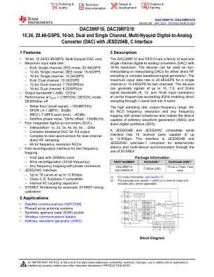 DAC39RFS10 datasheet cover page