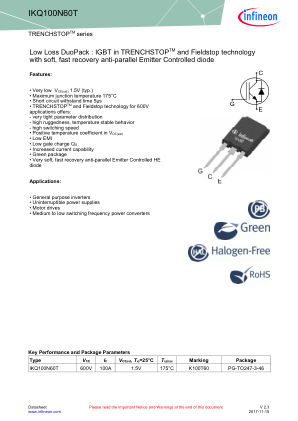 IKQ100N60T datasheet cover page