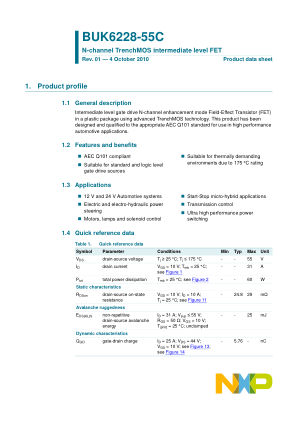 BUK6228-55C datasheet cover page