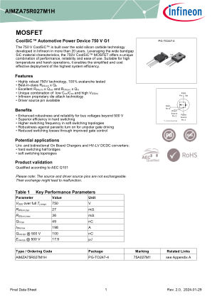 AIMZA75R027M1H datasheet cover page