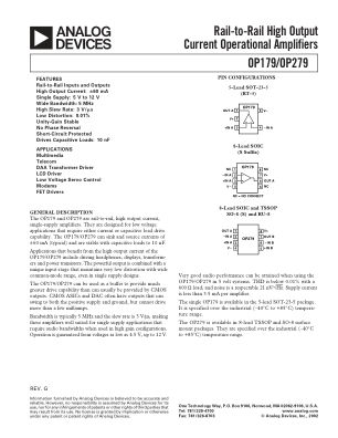 OP179 数据手册首页