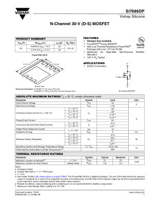 SI7686DP datasheet cover page