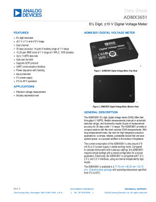 ADMX3651 datasheet cover page