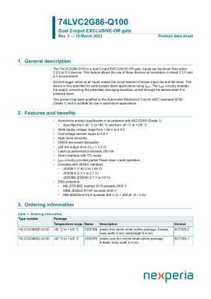 74LVC2G86DC-Q100125 datasheet cover page