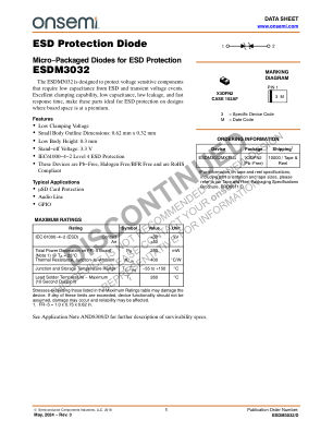 ESDM3032 datasheet cover page