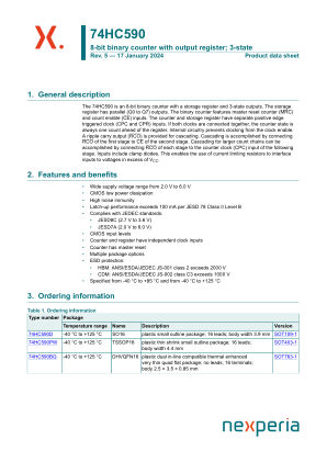 74HC590BQ datasheet cover page