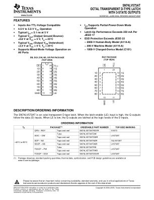 SN74LV573AT datasheet cover page