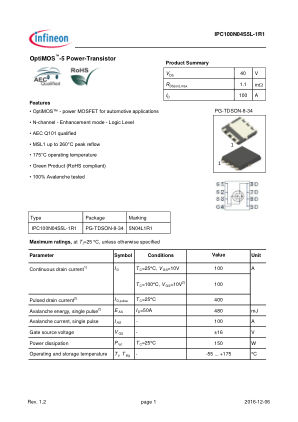 IPC100N04S5L-1R1 数据手册首页