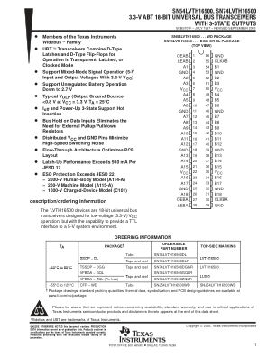 SN74LVTH16500 datasheet cover page