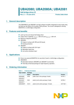 UBA2080 datasheet cover page