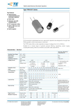 TYRV1V228F25ML datasheet cover page