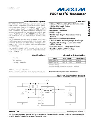 MAX6621 datasheet cover page