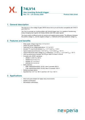 74LV14PW datasheet cover page