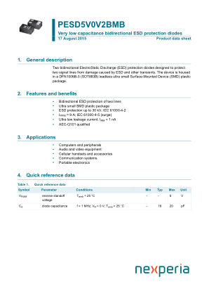 PESD5V0V2BMB315 datasheet cover page