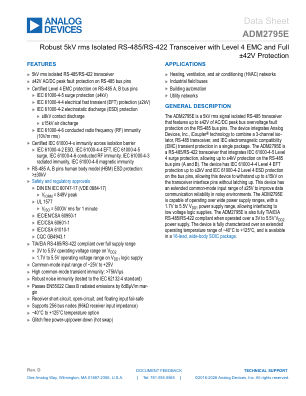 ADM2795E datasheet cover page