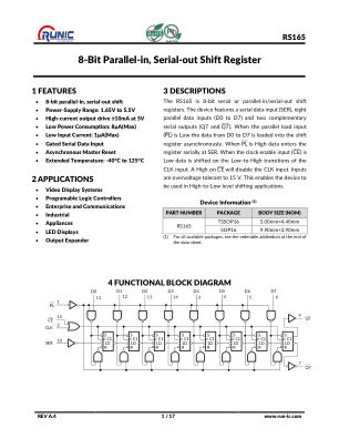 RS165 datasheet cover page