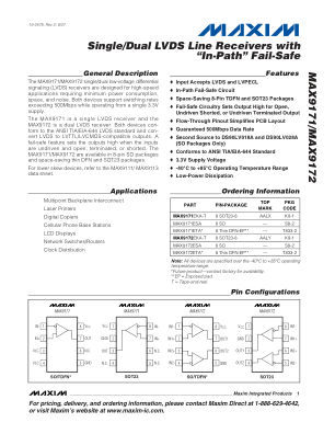 MAX9171-MAX9172 datasheet cover page