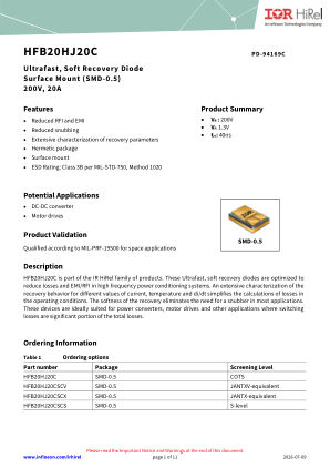 HFB20HJ20C datasheet cover page