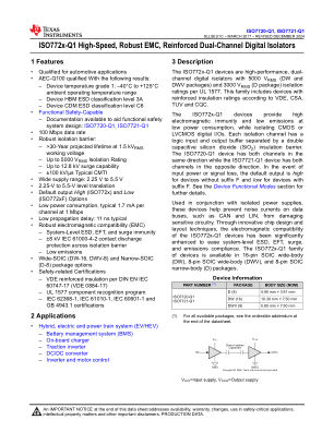 ISO7721-Q1 数据手册首页