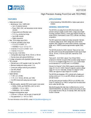 AD1030 datasheet cover page