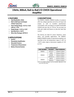 RS803X datasheet cover page