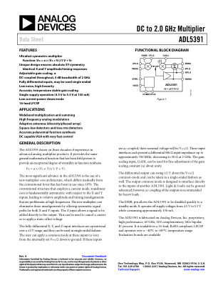 ADL5391 数据手册首页