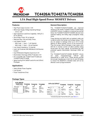 TC4428AEOA713 datasheet cover page