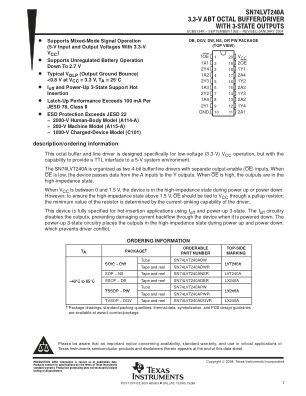 SN74LVT240A datasheet cover page