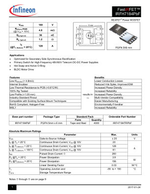 IRFH7184 数据手册首页