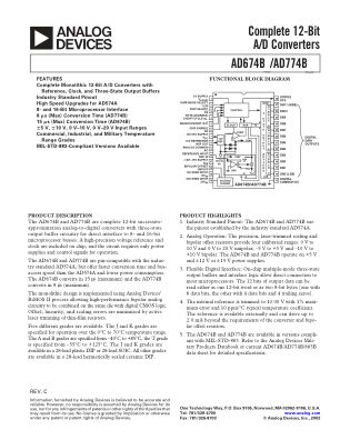 AD674B 数据手册首页