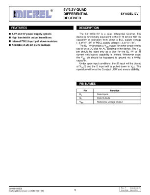 SY100EL17VZG-TR datasheet cover page