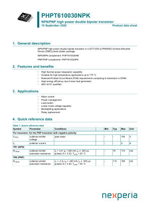PHPT610030NPK datasheet cover page
