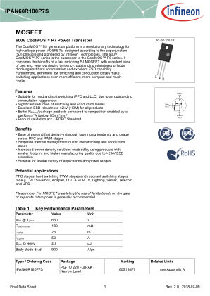 IPAN60R180P7S datasheet cover page