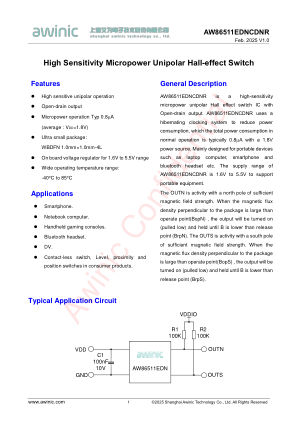 AW86511EDNCDNR datasheet cover page