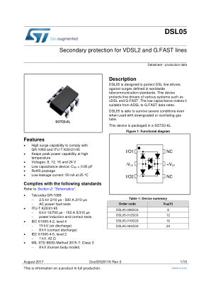 DSL05-008SC6 datasheet cover page