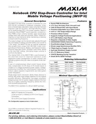 MAX1718 datasheet cover page